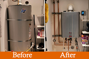 before and after water heater repair before and after tankless